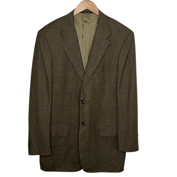 Corneliani Brown Tweed Wool Single Breasted Sportscoat Blazer Men Size US 40L - Picture 1 of 9
